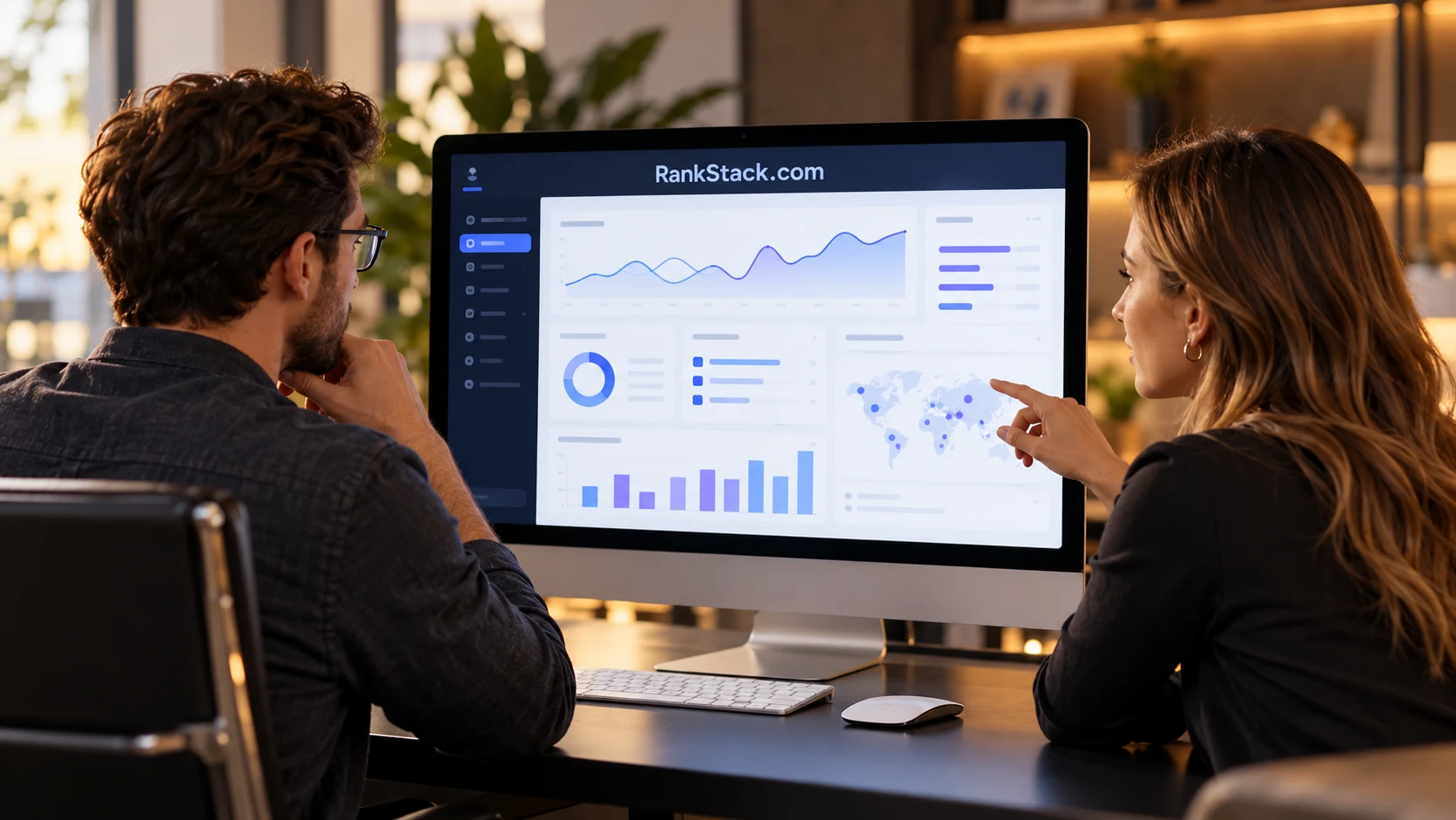 A connected search intelligence workspace bearing RankStack.com